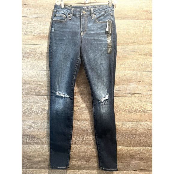 Gap Legging Sculpted Destressed Jeans Size 2/26R - Picture 1 of 7